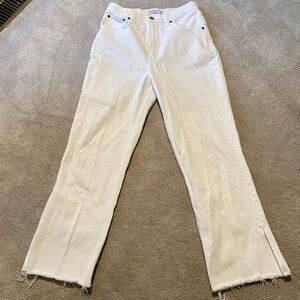 Abercrombie Ultra High Rise Kick Flare White Jeans